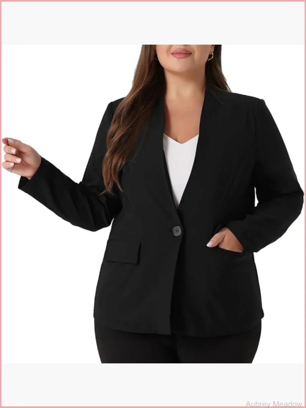 Plus Size Blazer Loose Fit Lightweight Office Work Suit Jacket Single Button